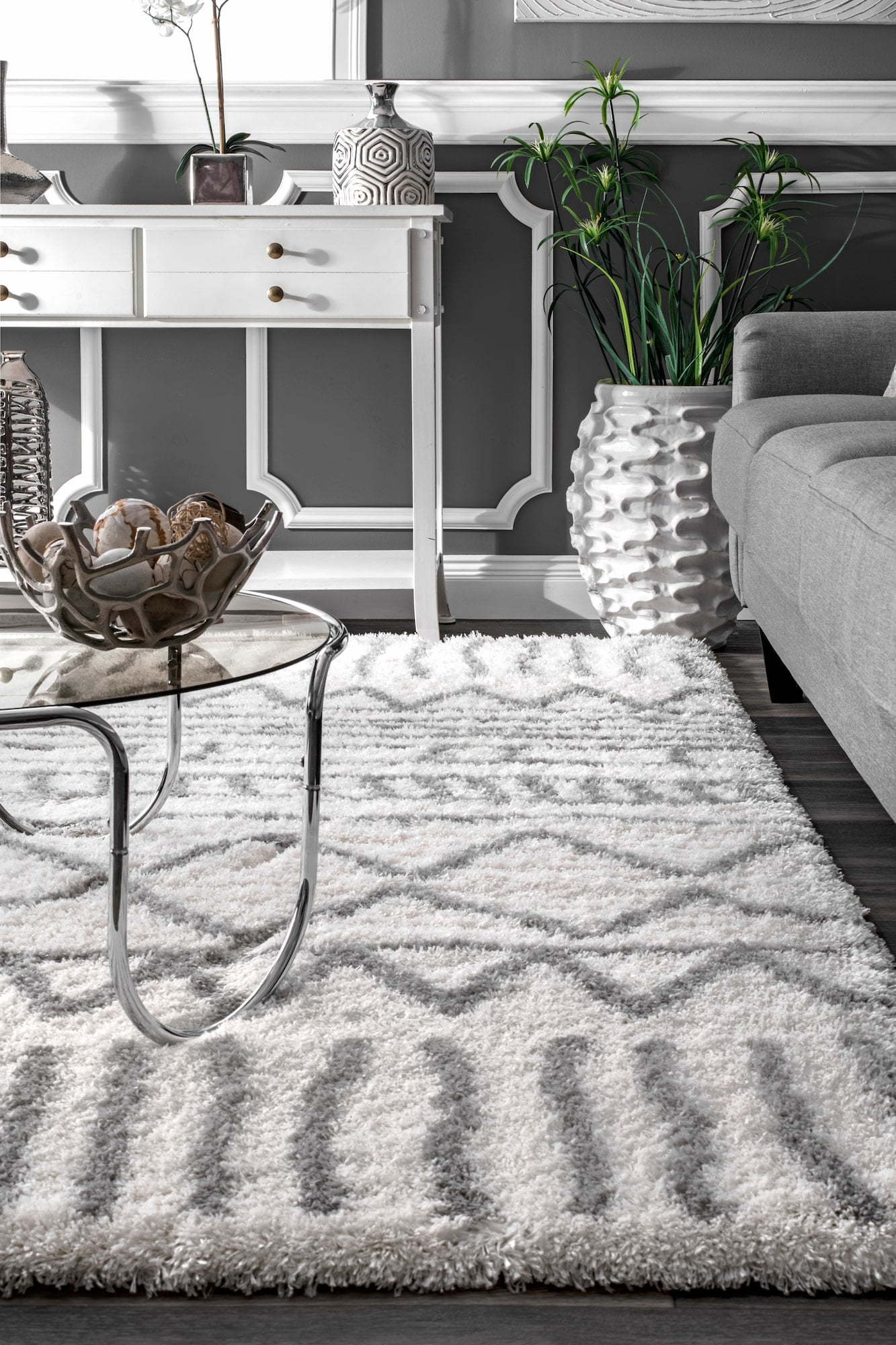 nuLOOM Renata Moroccan Shag Area Rug, 8' x 10', Gray