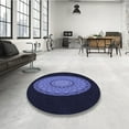 thumbnail image 4 of Ahgly Company Tapis d'Intérieur Lavables en Machine, Ronds, Bleu Nuit Transitionnel, Ronds de 6 Pi, 4 of 7