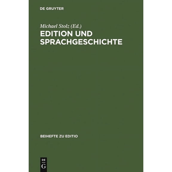 Editio / Beihefte Edition und Sprachgeschichte, Book 26, (Hardcover)
