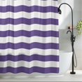 thumbnail image 2 of Purple and White Stripes Fabric Shower Curtain Striped Simple Style Washable Shower Curtains for Bathroom, Waterproof Bath Curtain with Hooks Home Decor 36x72in, 2 of 8