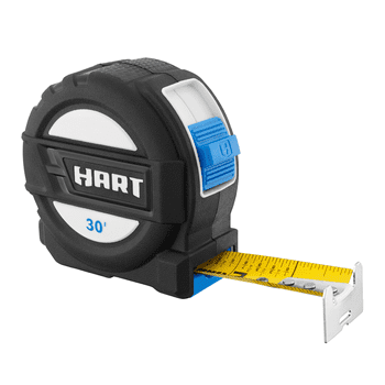 HART 30-Foot Soft Grip Compact Tape Measure, Oversized Hook