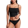 thumbnail image 2 of Top de Bikini CRZ YOGA Longline Acolchado Sin Tirantes Negro XS, 2 of 6