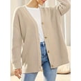 thumbnail image 2 of Women's fall and winter fashion warm cardigan big size button sweater V-neck loose cardigan knitted jacket m, 2 of 6