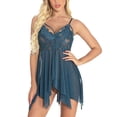 thumbnail image 2 of LilyLLL Womens Spaghetti Strap Lingerie Nightdress Babydoll G-string Thong Sleepwear Pajamas, 2 of 5