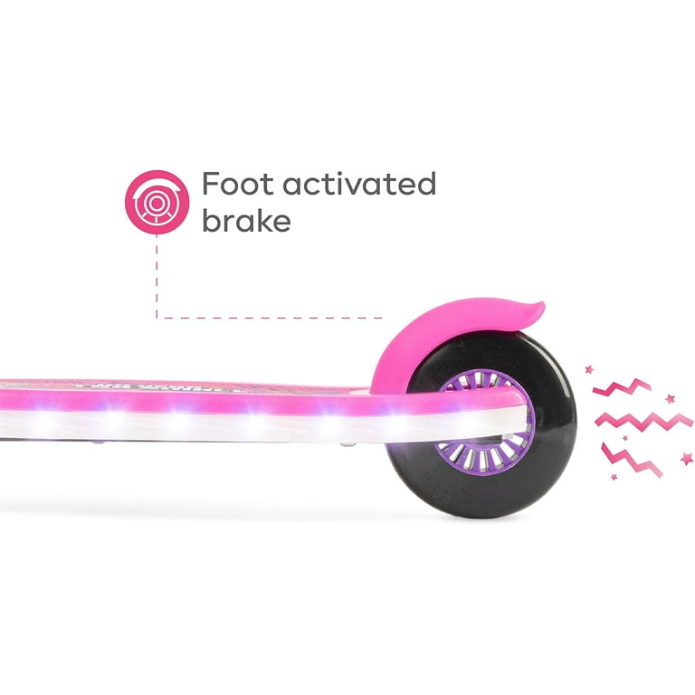 Kids Foldable Kick Scooter With LED Light-Up Wheels | 3 Adjustable Height, Rear Brake, Lightweight, Ages 3+