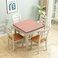 thumbnail image 2 of Square Checkered Fitted Polyester Table Cover, White Red Plaid Elastic Edge Home Decorative Tablecloths, Oil & Dust Proof Washable Tablecloth, For Indoor Picnic BBQ Table Clothes, Fits 34"x34" Table, 2 of 6