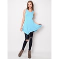 thumbnail image 5 of Made by Johnny Women's Handkerchief Hem Tank Tunic Top L AQUA, 5 of 6