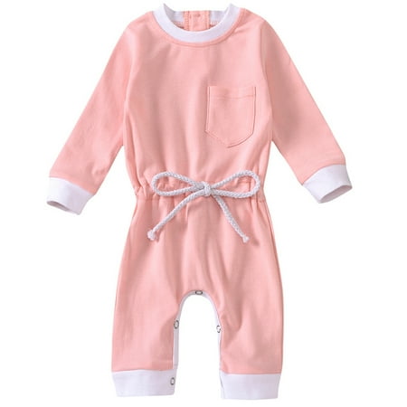 

Adarl Newborn Baby Boy Girl Autumn Long Sleeve Clothes Cotton Romper Outfits