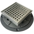 thumbnail image 3 of Neodrain 6-Inch Square Shower Drain with Removable Quadrato Pattern Grate,PVC Shower Drain Base and Rubber Gasket for Bathroom Floor Drain, Brushed 304 Stainless Steel, Includes Hair Straine, 3 of 3