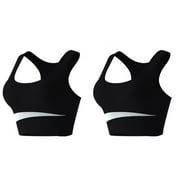 Xmarks High Impact Sports Bras 2 Pack for Women Padded Sports Bras for Women Workout Bras for Women Racerback Bras Yoga Bras Black