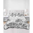 thumbnail image 3 of Palm Trees Twin XL Size Down Alternative Comforter, Lightweight Comforter Quilt Bedding Set with Pillow Shams Black Grey Tropical Plants Summer Forest All Seasons Bed Comforter Duvet Insert 68"x98", 3 of 7