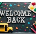 thumbnail image 4 of Welcome Back Banner for Office School Decorations with Balloons Colorful Pencils Party Supplies and Festive Backdrop for Event Celebration Classroom Decor, 4 of 4