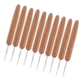 thumbnail image 3 of Ganchos de ganchillo, mango de bambú, agujas de coser, herramientas de bordado, una sola cabeza, 0,75 mm 10 Piezas Eigraketly HA006418-02, 3 of 6