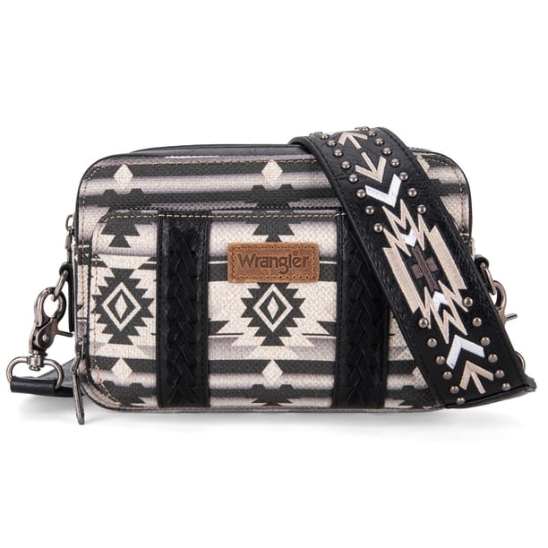 Bandolera Montana West Wrangler Boho Aztec Black para mujer