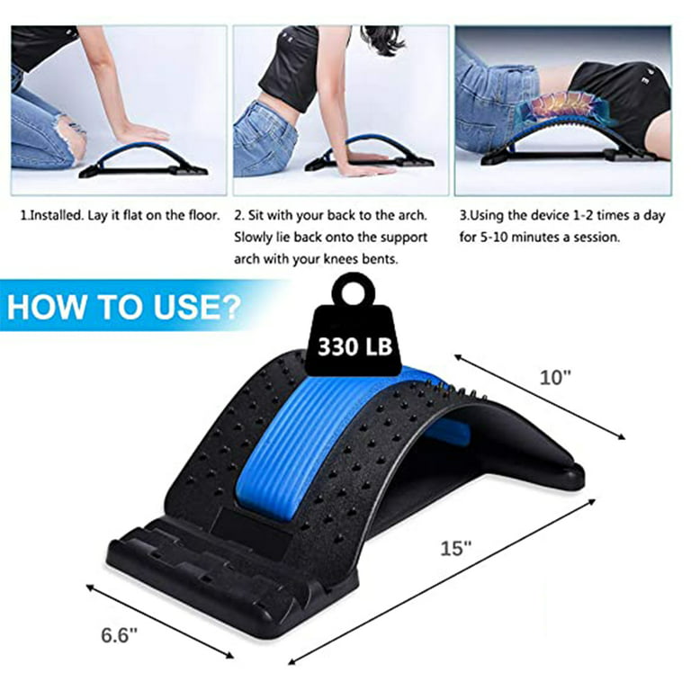 Heated Back Stretcher for Lower Back Pain Relief, Back Cracker with Lumbar  Support, Lumbar Traction Device with Heating Pad, Spine Stretcher and Back  Cracking Device, Back Popper for Decompression