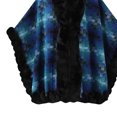 thumbnail image 3 of Ecqkame Women Sherpa Cape Shawl Fleece Lined Faux Fur Trim Open Front Warm Coats Loose Poncho Winter Casual Outerwear Blue Free Size, 3 of 4