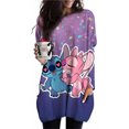 thumbnail image 3 of Camiseta larga para mujer con estampado de Lilo y Stitch de Disney Kawaii, camiseta de manga larga, camiseta informal con bolsillo, ropa de diseñador, 3 of 5