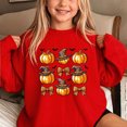 thumbnail image 6 of DJDLJWCJ Girls Halloween Fleece Sweatshirt Long Sleeve Crew Neck Oversized Graphic Pullover Kids Fall Casual Halloween Sweatshirts Red Size 13, 6 of 7