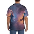 thumbnail image 3 of Lsque Watercolor Sky Dragon print Men's Cuban Collar Short Sleeve Shirt Summer Beachwear Casual Button Down Fashionable Vacation Leisure Shirt-Small, 3 of 7
