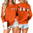 thumbnail image 2 of KEGIRLOM Oversized Halloween Sweaters for Women, Black Cat, Ghost, Pumpkin Print, Long Sleeve, Crew Neck, Halloween Outfits Orange, 2 of 6