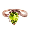 thumbnail image 2 of Galaxy Gold 14K Rose Gold 1.52 Carat Natural Diamonds and Pear-Shaped Peridot Ring - August Birthstone - Abundance & Joy - Sizes 5.5 to 11 - Fine Jewelry for Women, 2 of 3