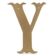 The Lucky Clover Trading "Y Wood Decorative Letter, 24", Antique Gold