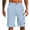 Sky Blue, variant on Men Casual Shorts Button Zipper Fly Elastic Waistband Beach Shorts Straight Leg Fit Summer Casual Shorts Streetwear