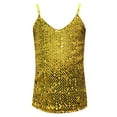 thumbnail image 4 of HXWCHs Elegant Stage Performance Camisole Sparkling Sequin Strap Vest for and Evening Party WearM Gold, 4 of 4