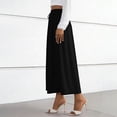 thumbnail image 5 of Hvogkswy Womens Midi Skirt, Solid Color Drawstring Elastic High Waist A-Line Skirts Soft Loose Outdoor Activities Ladies Summer Fashion Casual Skirt, 5 of 7