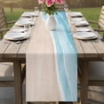 thumbnail image 4 of Blue Waves Coastal Table Runner 90 Inches, Summer Beach Ocean Seaside Bed Runner Dresser Scarves Tabletop for Indoor Outdoor Parties/Ceremony/Banquet, 13" x 90", 4 of 9