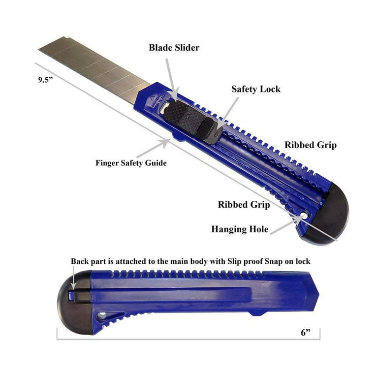 Unique Bargains Retractable Box Cutter Utility Snap Off Lock Razor Sharp  Tool Blue 