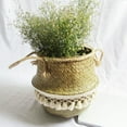 thumbnail image 2 of Double-layer tassel storage basket with twine, 2 of 10