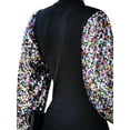 thumbnail image 2 of Women's Confetti Sequin Balloon Long Sleeve Mock Neck Pullover Sweater, 2 of 6