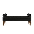 thumbnail image 5 of Dtwnek Velvet Long Bed Bench with Wood Legs, Upholstered Entryway Bench for Living Room, Bedroom, Office, Black, 5 of 6