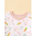 thumbnail image 6 of Newborn Baby Boy Girl Easter Outfits Carrot Bunny Print Long Sleeve Bubble Romper Sweatshirt 0 3 6 12 18 Months Cute Spring Clothes, 6 of 8