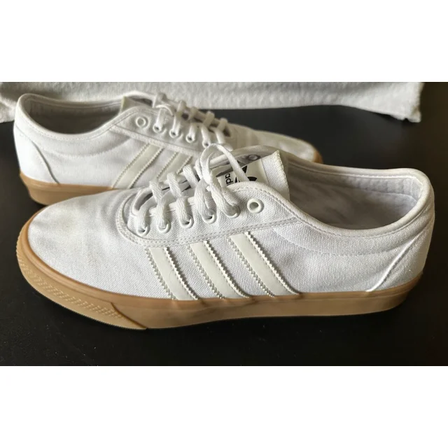 Size 12 Ad-id-as Adi Ease White Canvas Low Top Sneakers Men's Shoes