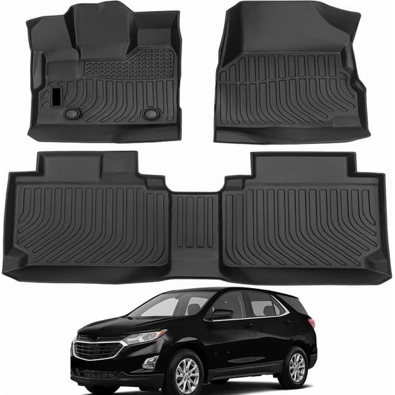Car Floor Mats for 2012-2017 Chevy Equinox/GMC Terrain - Custom Fit TPE Rubber Non-Slip Automotive Floor Liners, Easy to Clean All-Weather Car Mats