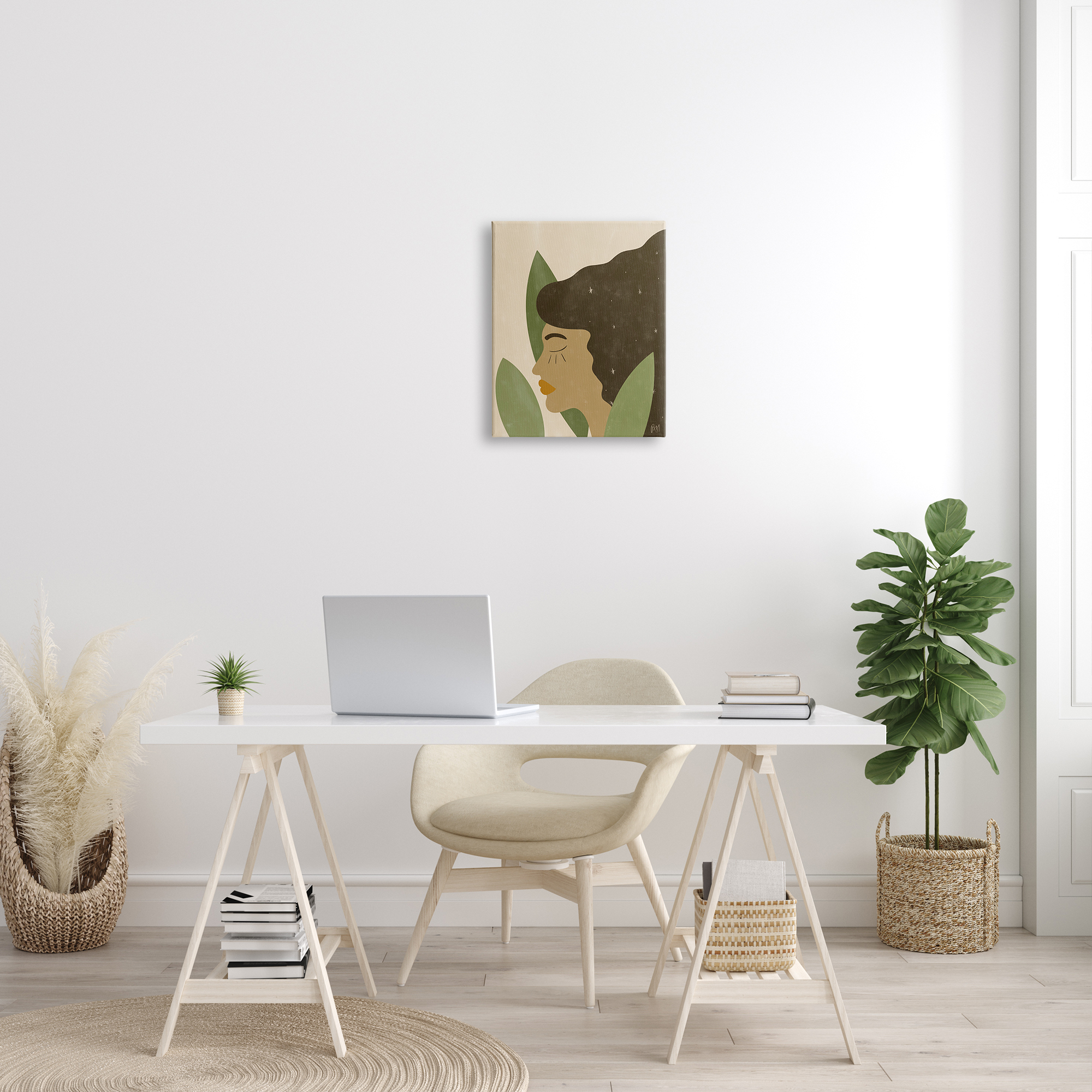 Stupell Indtries Female in Tall Grass Abstract Hair Portrait ,16 x 20,Design by Birch&Ink