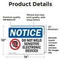 thumbnail image 2 of (2 Pack) Do Not Weld Sensitive Electronic Sign, 2 of 7