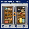 thumbnail image 4 of AUHUP 71" Metal Cabinet with 4 Adjustable Shelves, Garage Storage Cabinets with Locking Doors,Tool Storage Cabinet for Home Office,Warehouse,Workshop(Black Gray), 4 of 8
