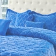 thumbnail image 3 of Home Soft Things 7 Piece Ogee Faux Fur Embroidery Bedspread Set - Palace Blue - Queen (90" x 90"), 3 of 8