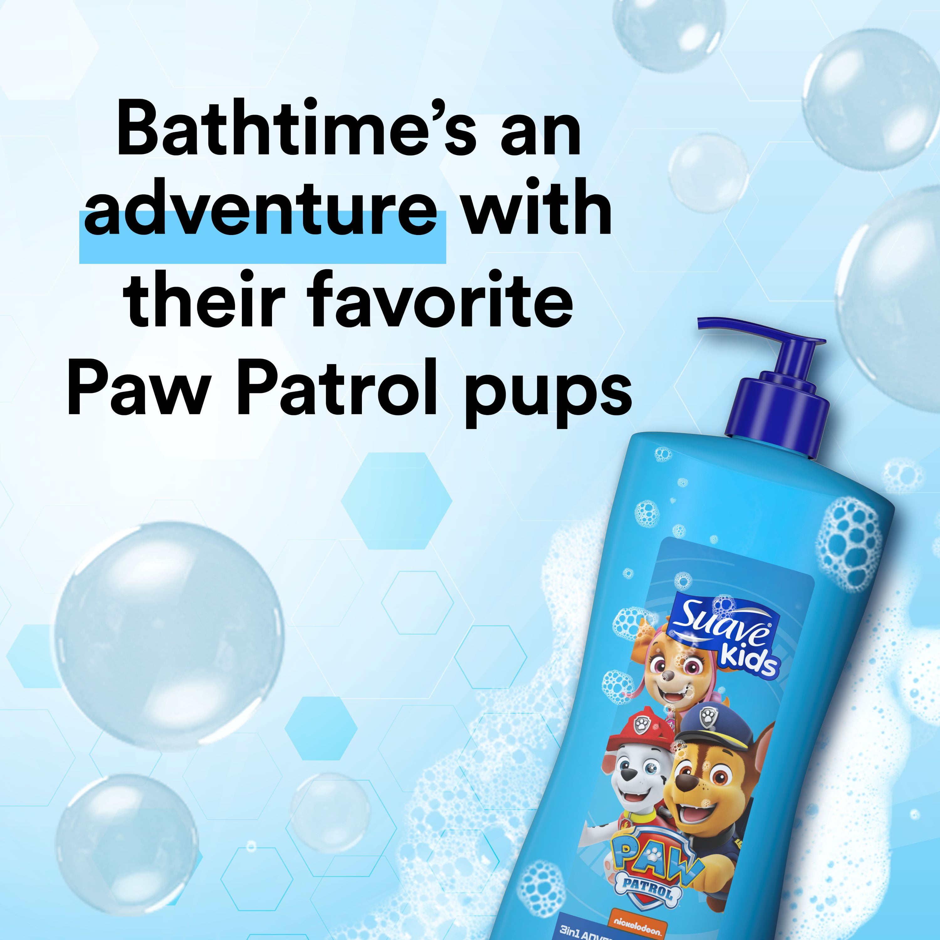 Suave Kids 3-in-1 Shampoo Conditioner & Body Wash, Paw Patrol Adventure, 28 oz