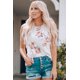 thumbnail image 4 of ABPHQTO Camiseta sin mangas blanca con estampado floral para mujer, 4 of 5
