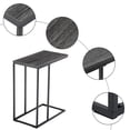 thumbnail image 3 of Resenkos C-Shaped End Snack Side Table Slide Under Couch with MDF Top for Sofa Coffee Laptop, Dark Gray, 3 of 7