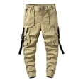 thumbnail image 2 of WEAIXIMIUNG Winter Overalls for Men Work Men Spring and Autumn Outdoor Bundle Feet Youth Leisure Solid Color Cargo Pants, 2 of 7