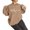 Khaki, variant on CAIVO Women MAMA Letter Print Crew Neck Long Sleeve Pullover Sweatshirt For Women Breathable Stretch Fall Tops