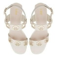 thumbnail image 3 of YDN Women Open Round Toe Cutout Studded Sandals Buckle Strap Low Chunky Heels Comfortable Outdoor Dressy Shoes Size 15 White, 3 of 4