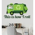 thumbnail image 2 of Removable Home Art Garbage Truck Decoration Cartoon Art Safari Animal Driver Design Vinyl Wall Decal - 22" x 36" Adhesive Kids Bedroom Rear Load Trash Truck Quote Wall DÃ©cor - This Is How I Roll, 2 of 5