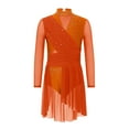 thumbnail image 2 of TSSOE Kids Girls Sparkly Rhinestone Ballet Lyrical Dance Dress Gymnastics Skirted Leotard Latin Jazz Ice Skating Dress Orange 10, 2 of 6
