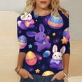 thumbnail image 2 of CAIXIA Easter Shirts for Women 3/4 Sleeve Happy Easter Funny Graphic Tee Crewneck Womens T Shirts Easter Gifts Tee Tops, 2 of 4